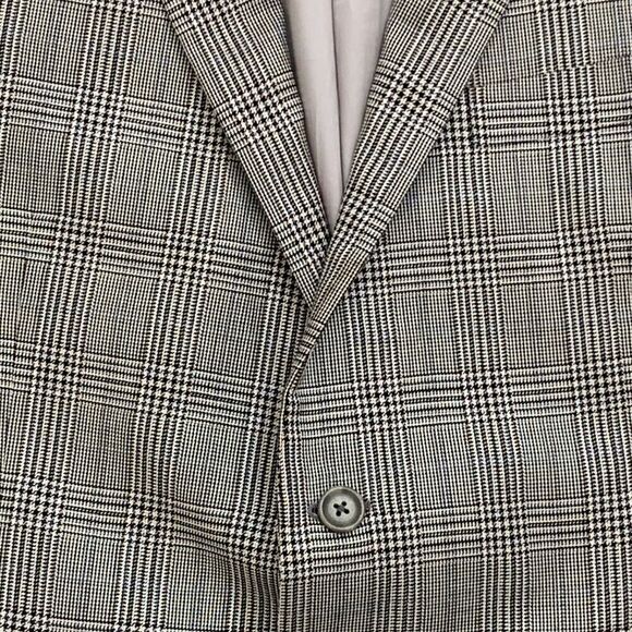 HART SCHAFFNER MARX Mens Gray Plaid Sport Coat Suit Jacket Blazer 43 R - Picture 4 of 16